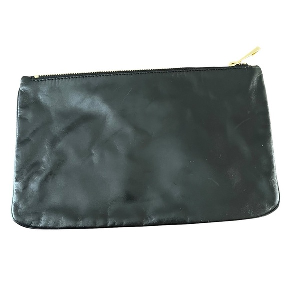 Marc Jacobs Black Leather Clutch Gold Zipper - Picture 7 of 9